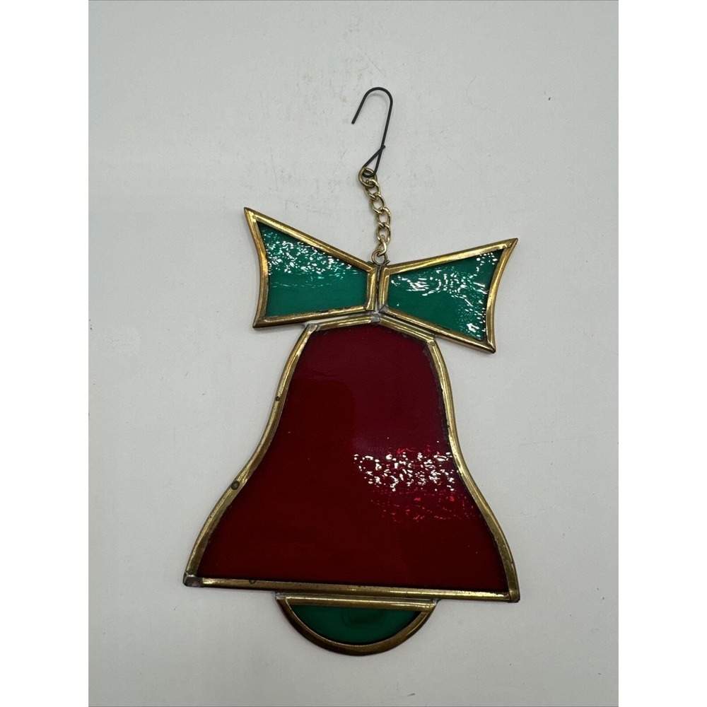 Unbranded Suncatcher Unisex OS Red Green Stained Glass Christmas Bell‎ Mexico